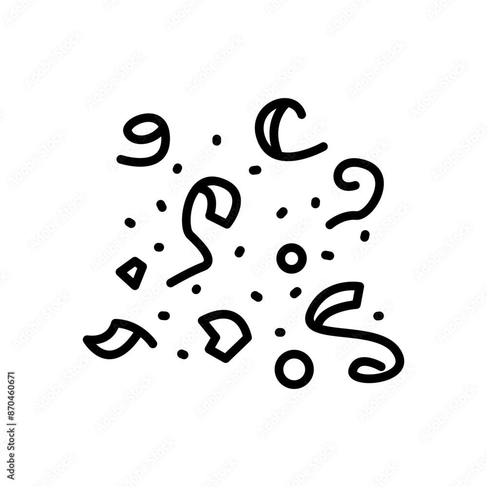 confetti icon vector in line style confetti icon vector in line style