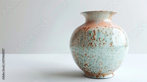 "A pretty handmade vase on a white background, along with other vase imagery."