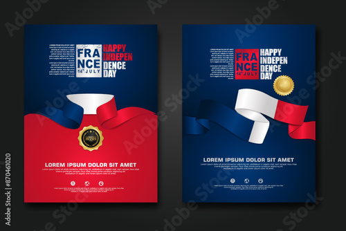 France happy Independence Day cover background design