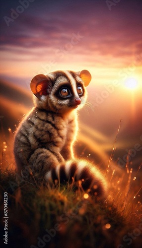 Loris im Sonnenuntergang photo