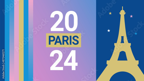 Sports background for event, tournament or invitation. Paris Championship Sports Event in 2024 background banner.