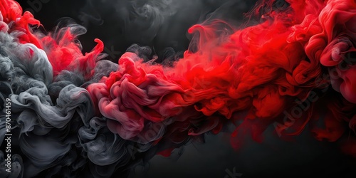Abstract black and red paint blending together in a mesmerizing pattern , art, creative, paint, abstract, background, texture