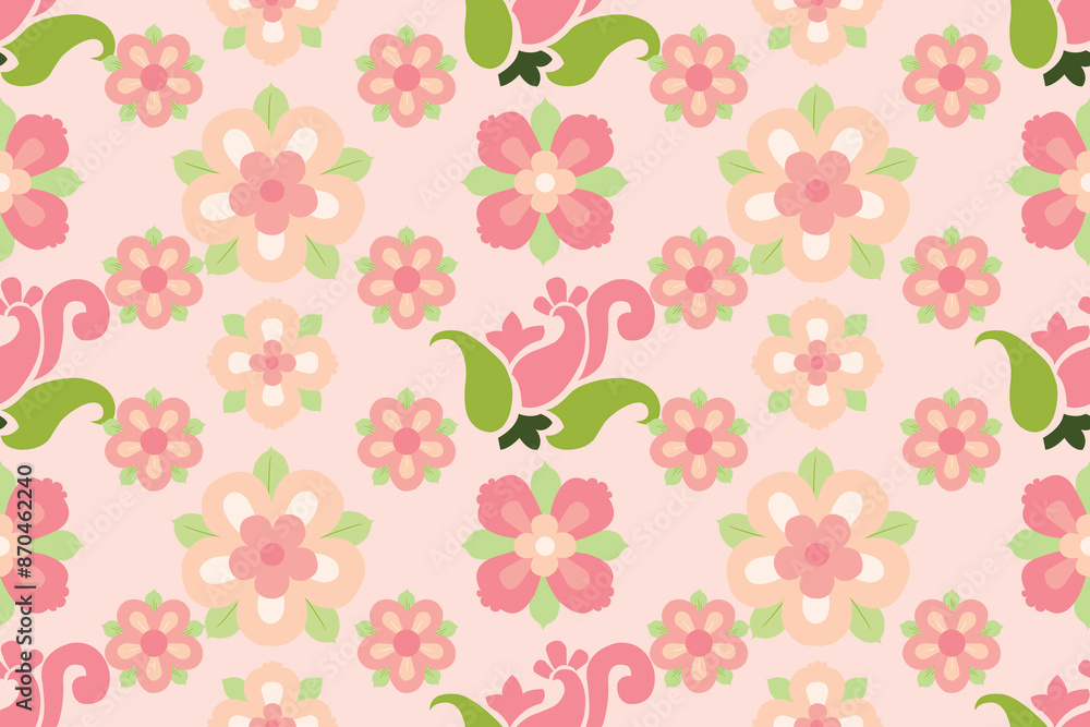 Seamless background image, pink floral pattern, fabric pattern Seamless background image, pink floral pattern, fabric pattern