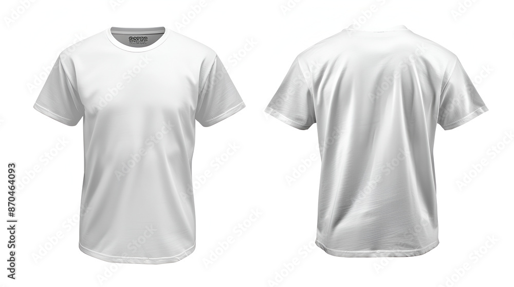 Men's white blank T-shirt template,from two sides, natural shape on invisible mannequin, for your design for print, isolated on white background,Blank White T-Shirt Front and Back View for Design
Men's white blank T-shirt template,from two sides, natural shape on invisible mannequin, for your design for print, isolated on white background,Blank White T-Shirt Front and Back View for Design