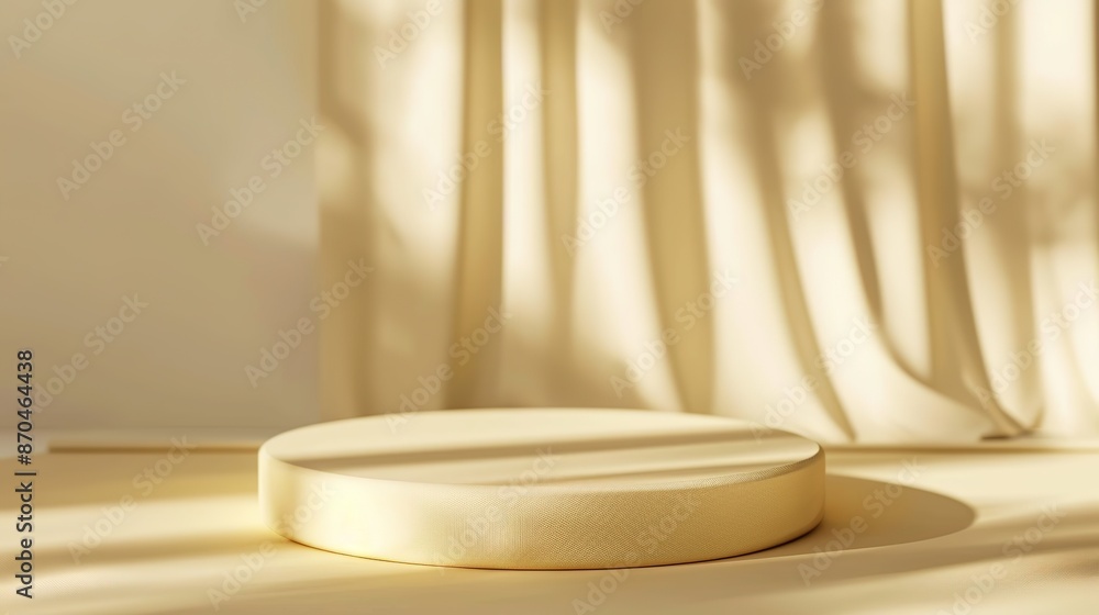 Photorealistic Advertising Photo of Light Yellow Round Podium with Soft Blurred Background Photorealistic Advertising Photo of Light Yellow Round Podium with Soft Blurred Background