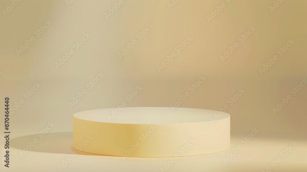 Photorealistic Advertising Photo of Light Yellow Round Podium with Soft Blurred Background Photorealistic Advertising Photo of Light Yellow Round Podium with Soft Blurred Background
