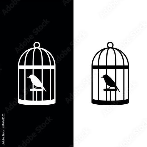 bird cage silhouette vector illustration
