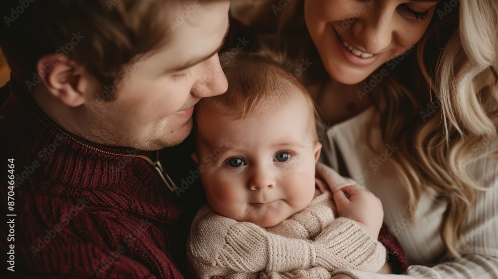 The happy family cuddling baby. The happy family cuddling baby.