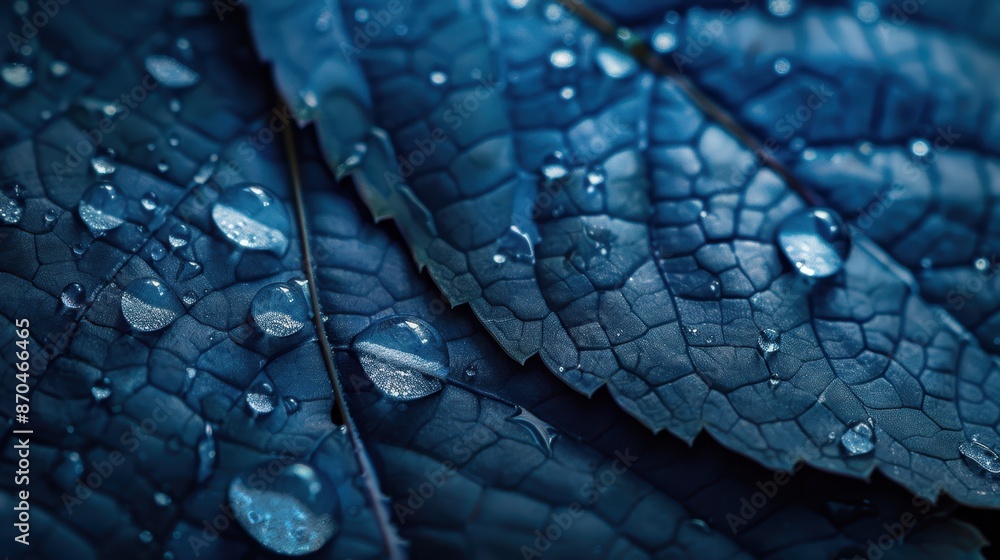 The leaves with water droplets The leaves with water droplets