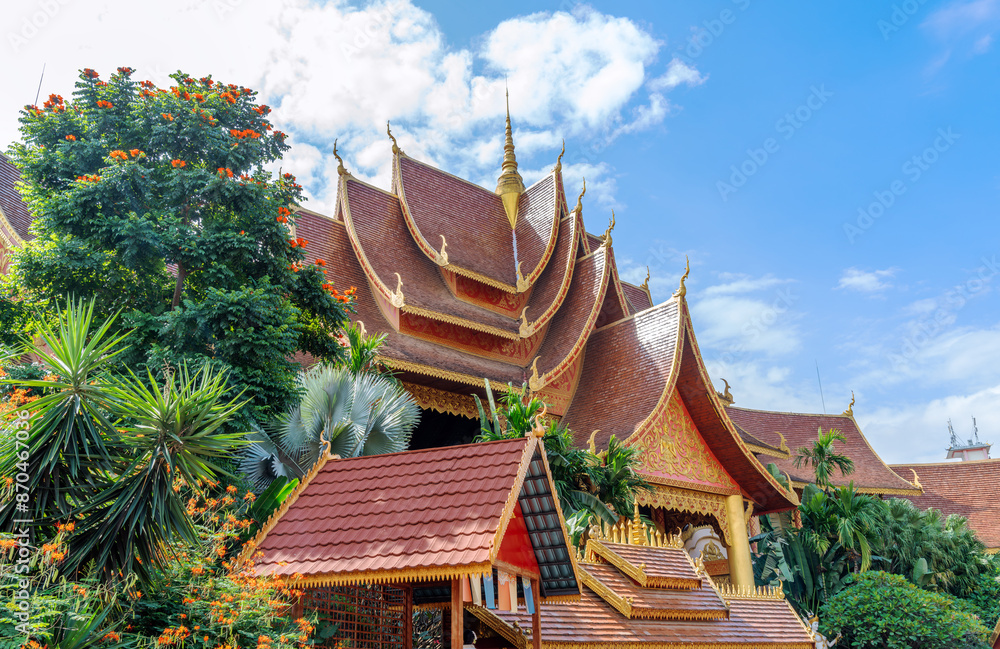 Fototapeta premium Manting Park is the imperial garden of the Dai king, and it is the temple building in the park, located in Xishuangbanna, China.
