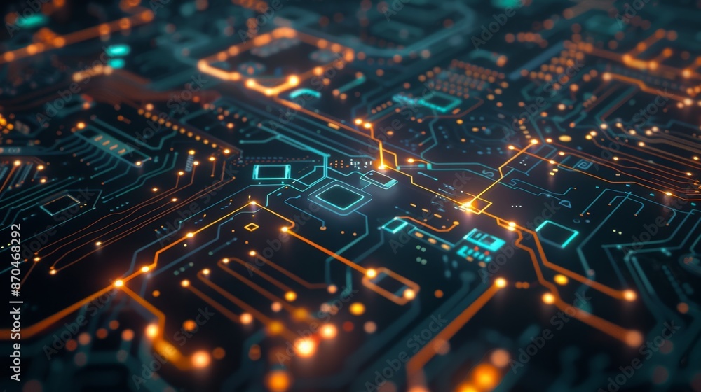Networked Futures: Abstract Tech Career Map with Glowing Connections on Dark Background - Detailed Vector Illustration Networked Futures: Abstract Tech Career Map with Glowing Connections on Dark Background - Detailed Vector Illustration