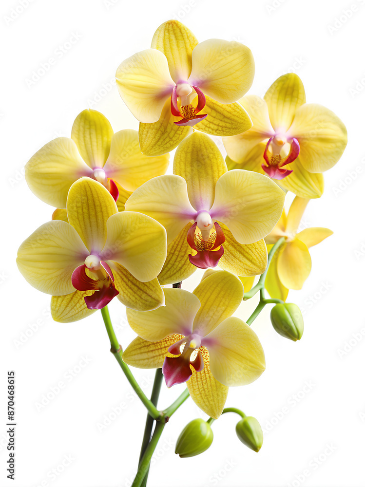 Yellow orchids on isolate white background, Clipping path Yellow orchids on isolate white background, Clipping path