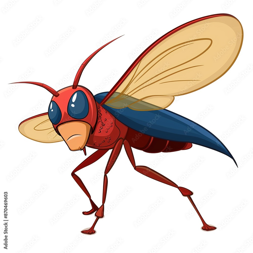 Fototapeta premium Mosquitoe superhero cartoon isolated whitebackground 