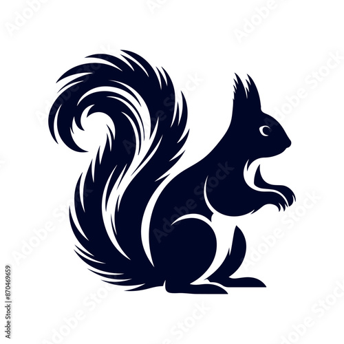 vector squirrel black silhouette icon design illustration template