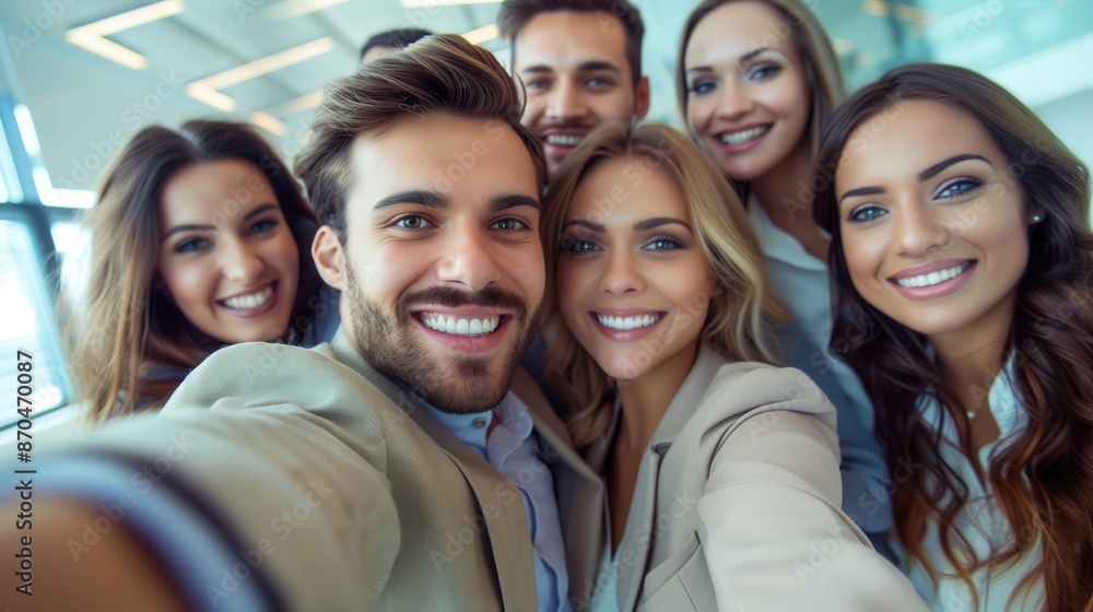 Office business team celebrating success with group selfie, growth, success. Office business team celebrating success with group selfie, growth, success.