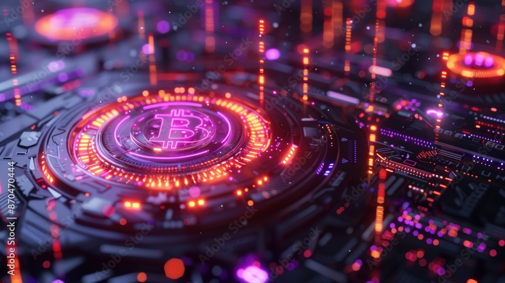 Holographic cryptocurrency mining, Blockchain technology, digital asset creation. Holographic cryptocurrency mining, Blockchain technology, digital asset creation.