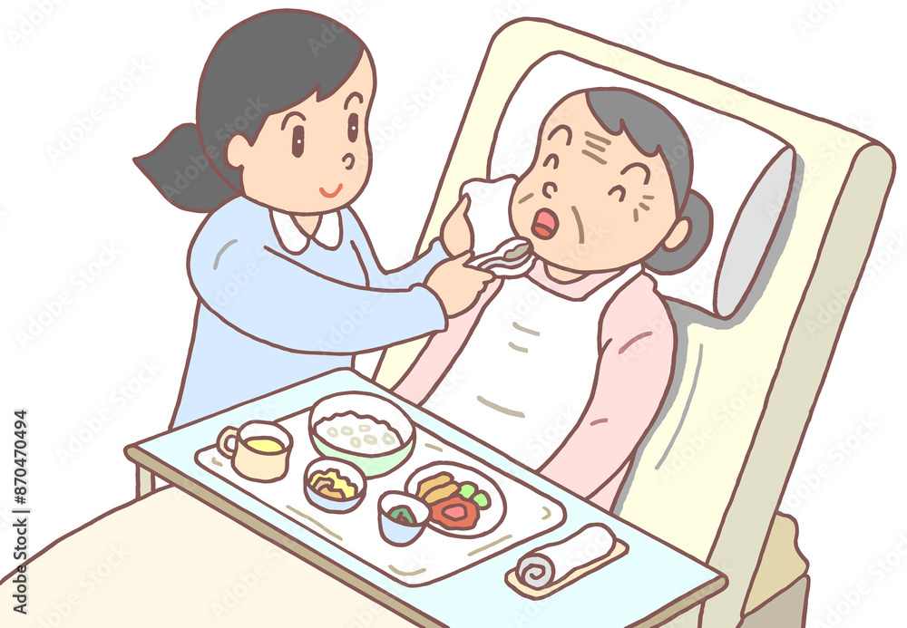 介護のイラスト - 摂食介助・食事ケア・食事サポート・食事介助 介護のイラスト - 摂食介助・食事ケア・食事サポート・食事介助