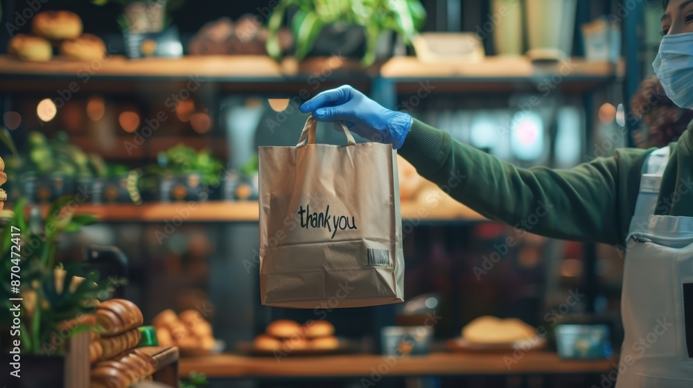 Fototapeta premium The takeout thankyou bag
