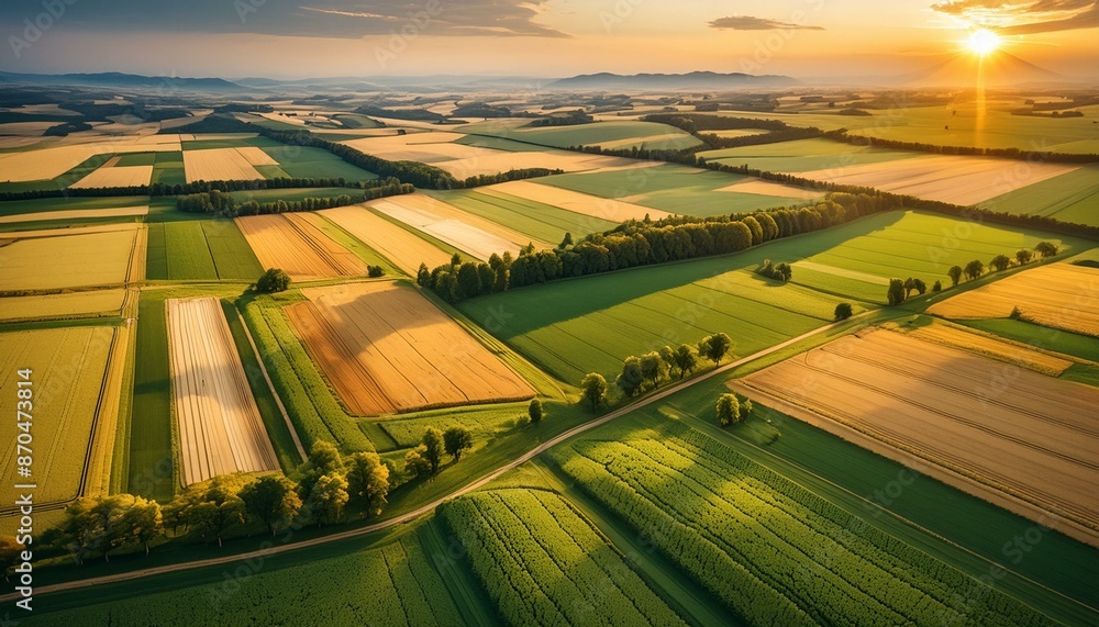 Fototapeta premium Agricultural fields from above
