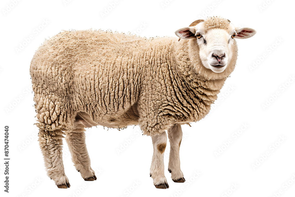 a sheep with a white background a sheep with a white background