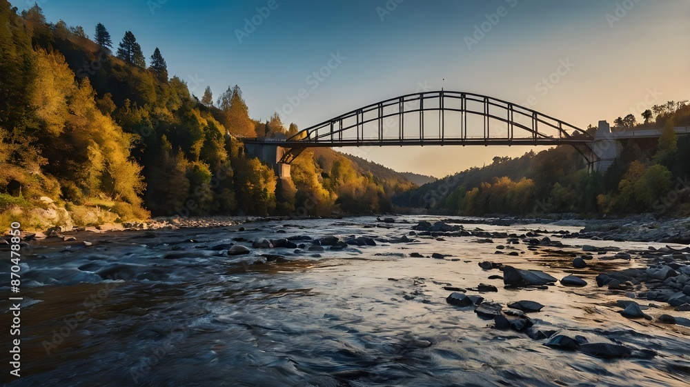 Naklejka premium bridge over the river