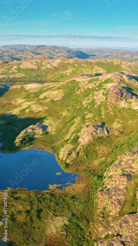 Aerial view of beautiful Finland landscape