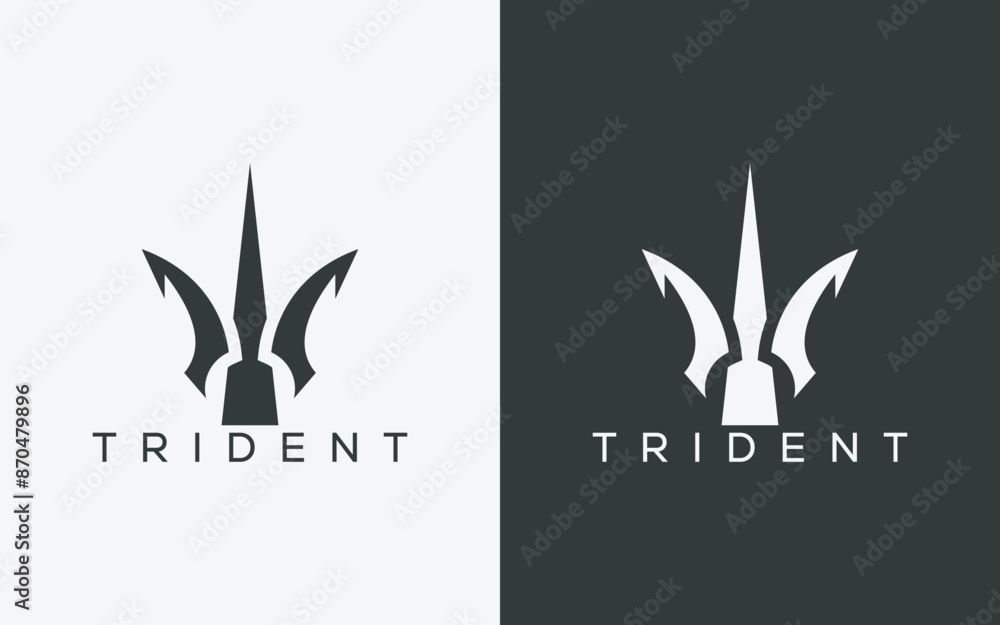 Minimalist trident logo. Modern abstract trident logo Minimalist trident logo. Modern abstract trident logo