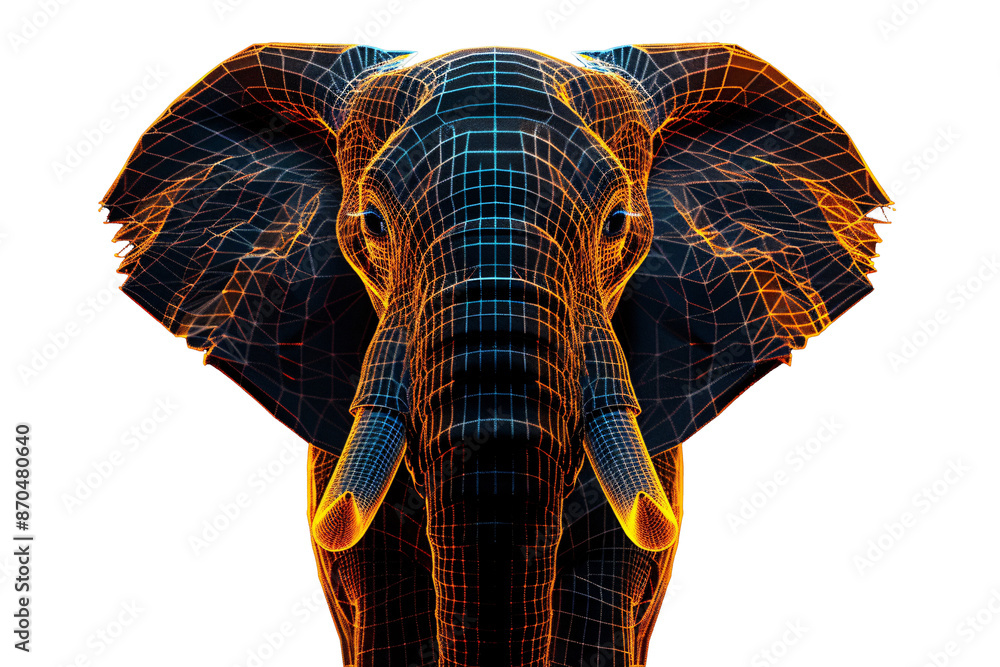 Obraz premium an elephant with a grid on its head