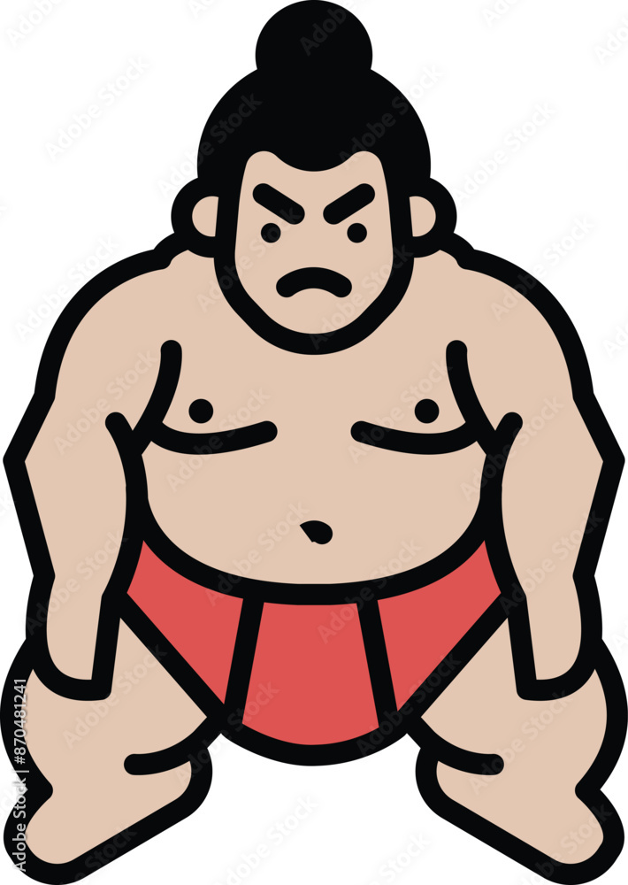 Fototapeta premium Sumo icon in line style