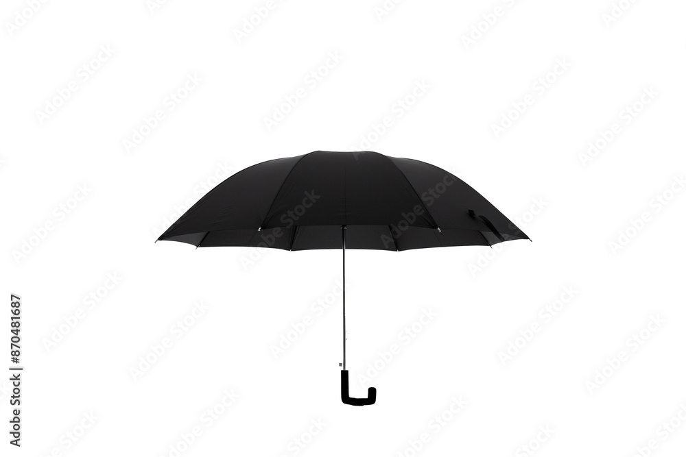 a black umbrella with a handle a black umbrella with a handle