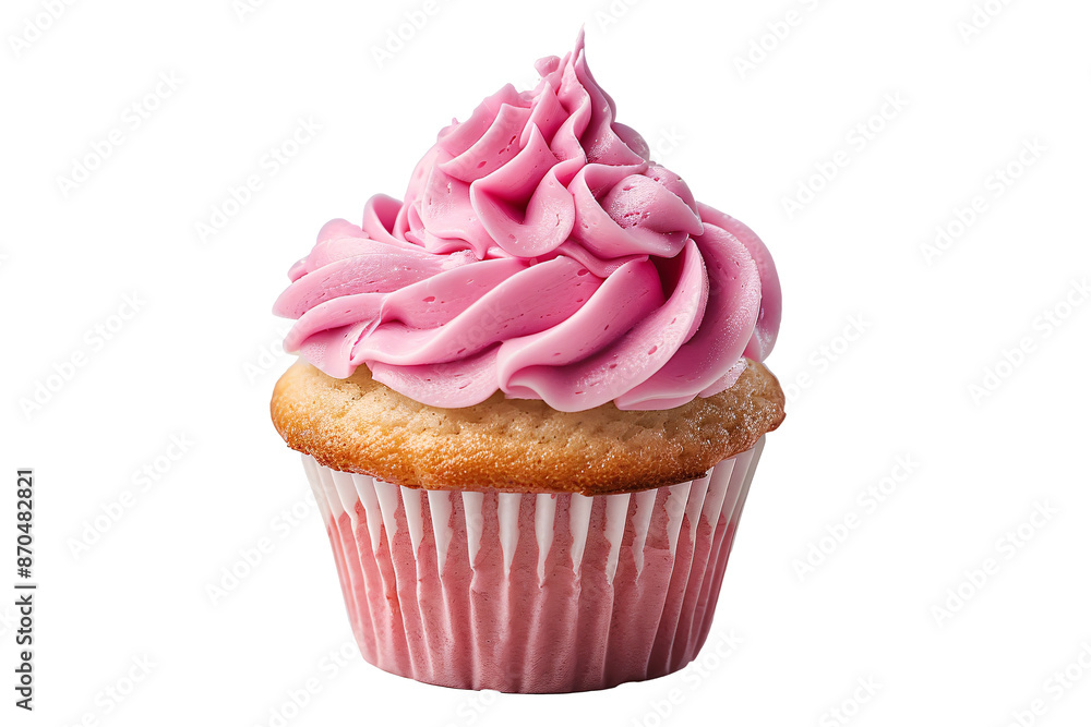 a cupcake with pink frosting a cupcake with pink frosting