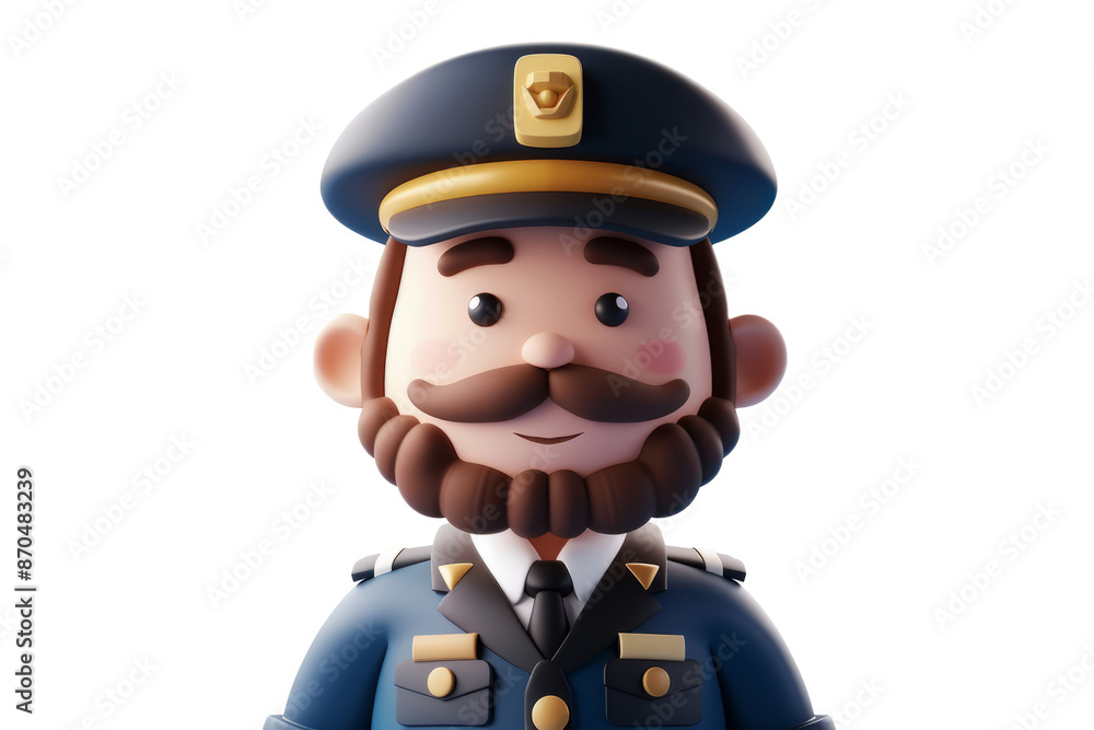 pilot, in full uniform, positioned on a pure white surface. pilot, in full uniform, positioned on a pure white surface.