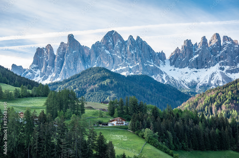 Landscape in Villnoess Valley in South Tyrol Landscape in Villnoess Valley in South Tyrol