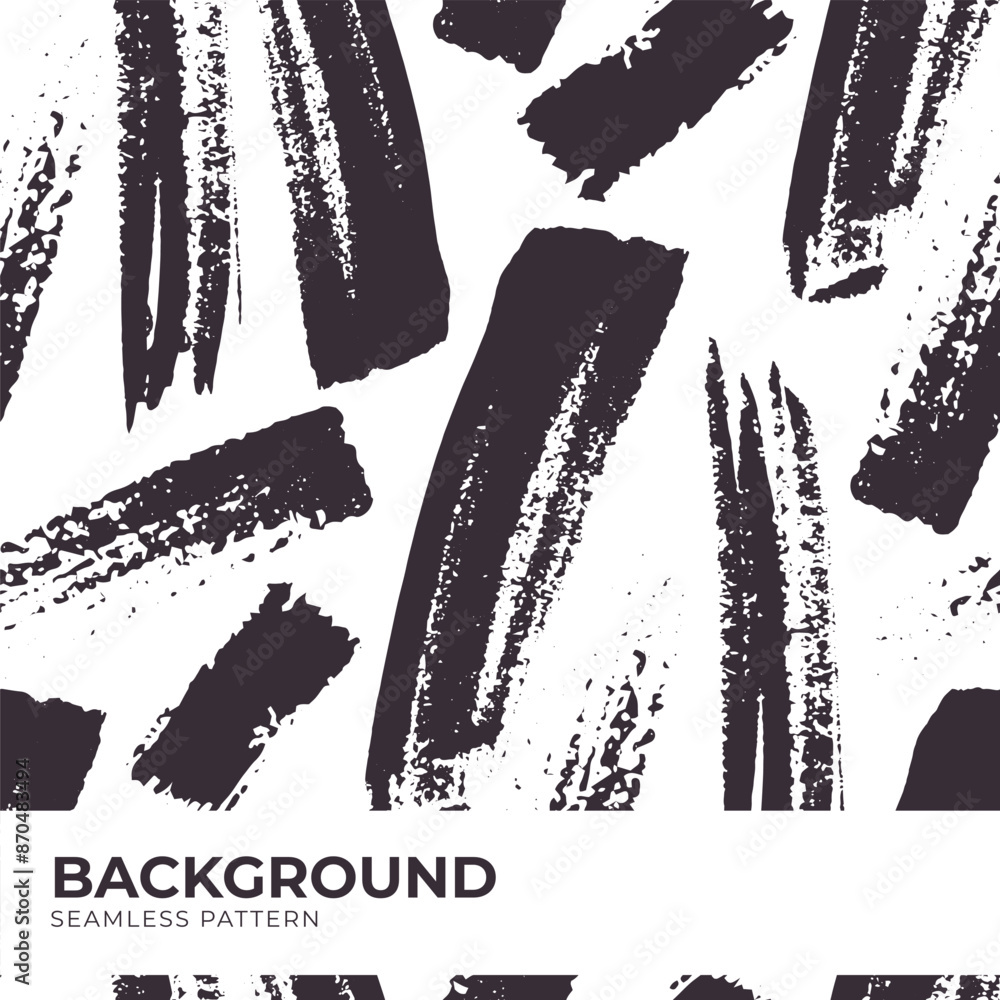 Black paint, ink strokes. Monochrome seamless pattern. Vector illustration. Abstract doodle pattern. Handwriting for backgrounds, packaging, textiles, wallpaper, notepads Black paint, ink strokes. Monochrome seamless pattern. Vector illustration. Abstract doodle pattern. Handwriting for backgrounds, packaging, textiles, wallpaper, notepads