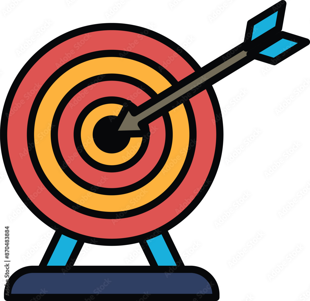 A black and white image of a target with an arrow pointing to it A black and white image of a target with an arrow pointing to it