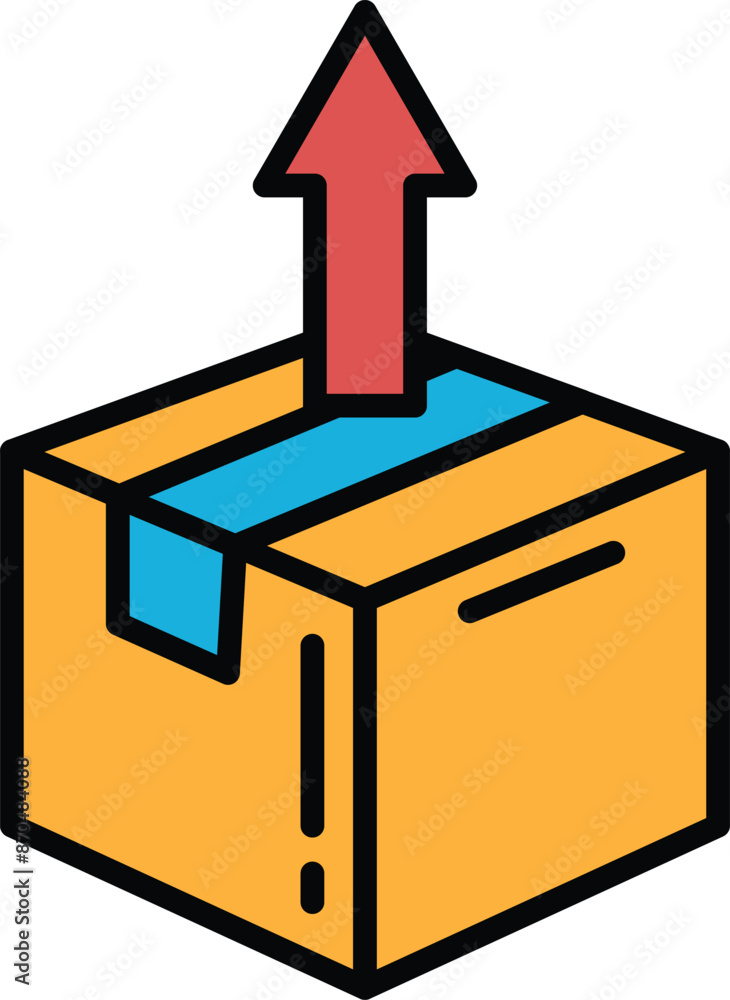 A box with a black arrow pointing upwards A box with a black arrow pointing upwards