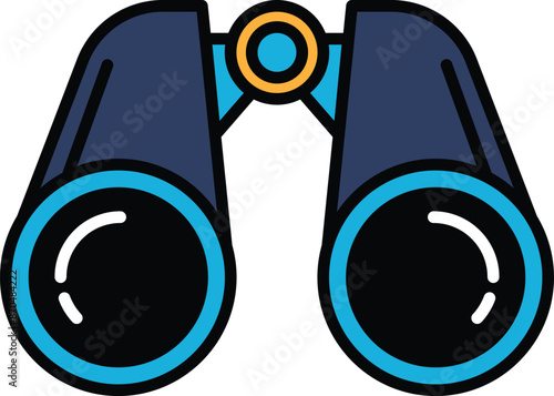 A pair of black and white binoculars
