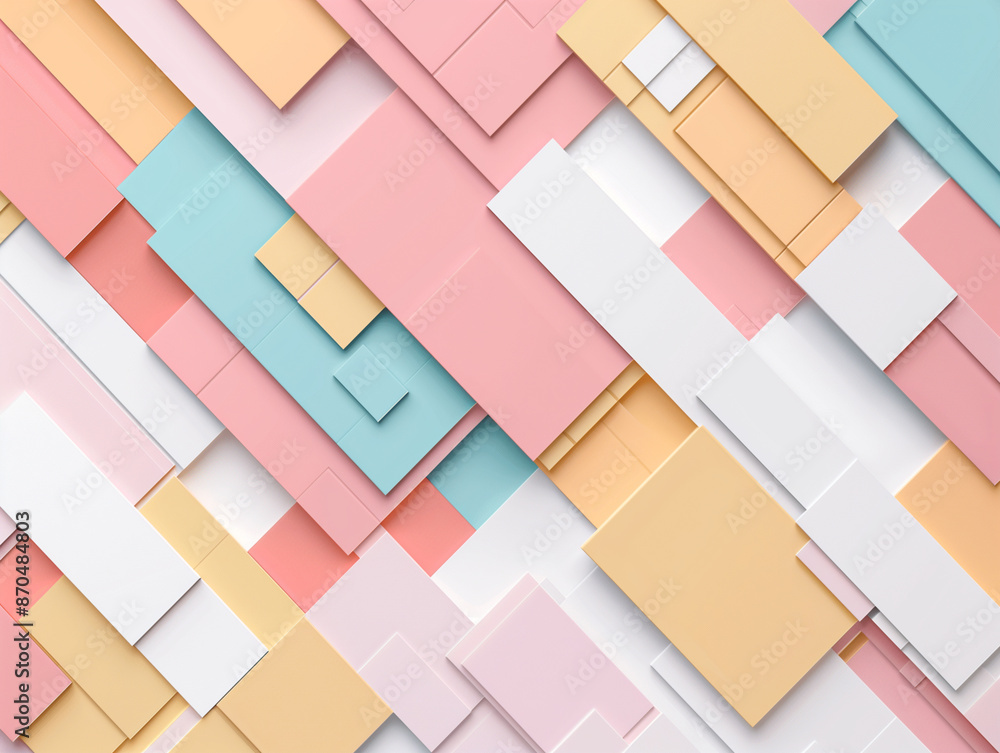 Multicolored tech background, with a geometric 3D structure. Clean, pastel colored design with simple Multicolored tech background, with a geometric 3D structure. Clean, pastel colored design with simple