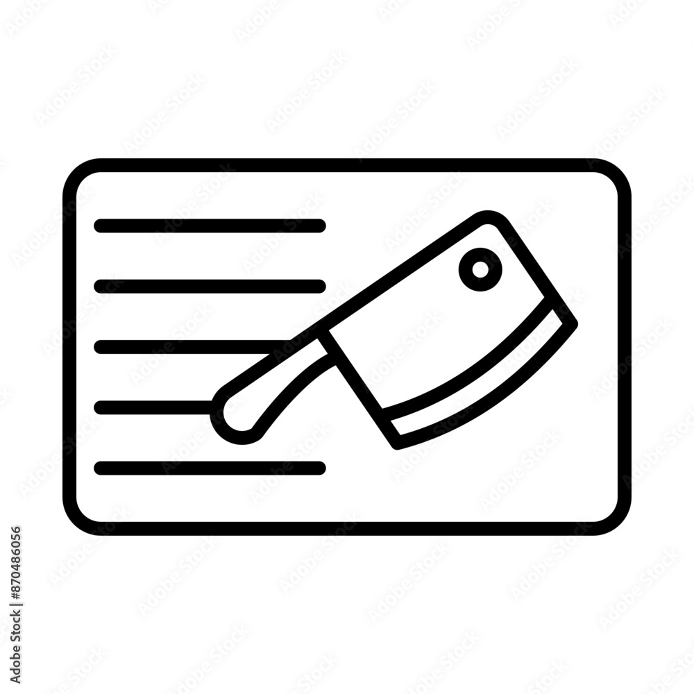 Butcher's Business Card line icon Butcher's Business Card line icon