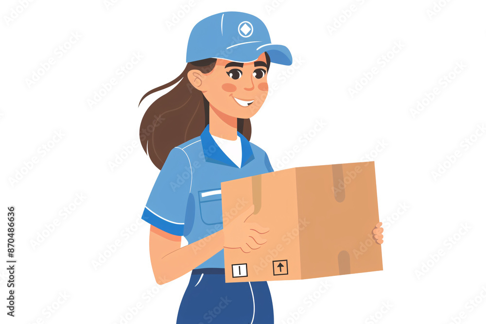a woman holding a box a woman holding a box