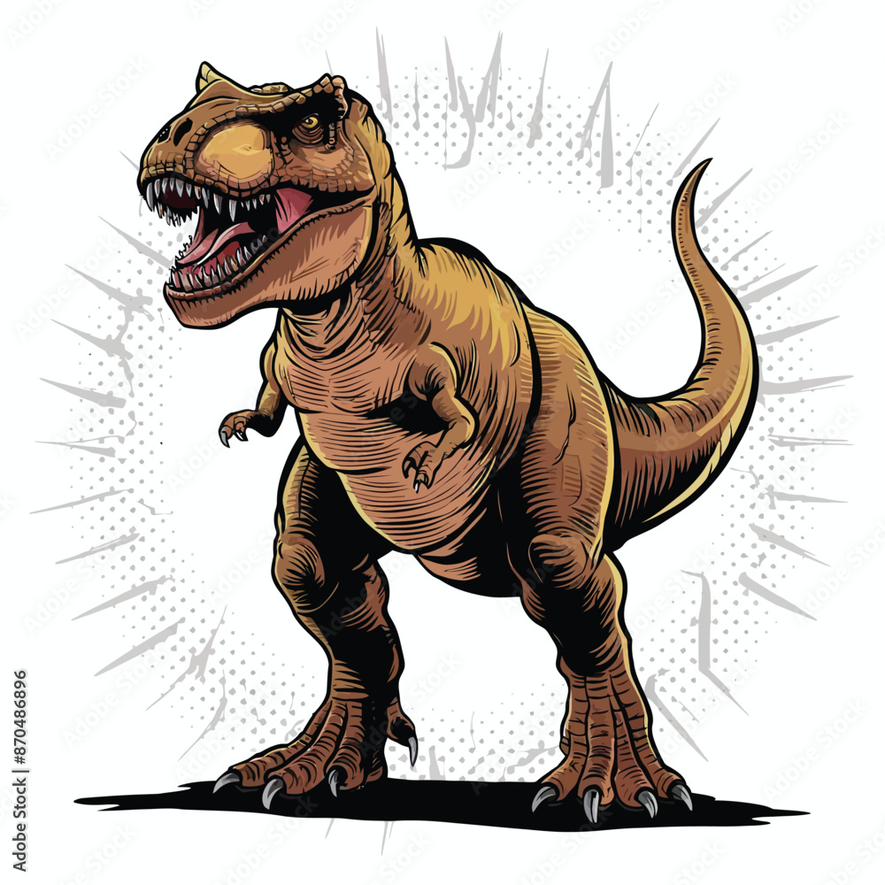 Tyrannosaurus rex or t rex dinosaur isolated on white. Comic style vector Tyrannosaurus rex or t rex dinosaur isolated on white. Comic style vector