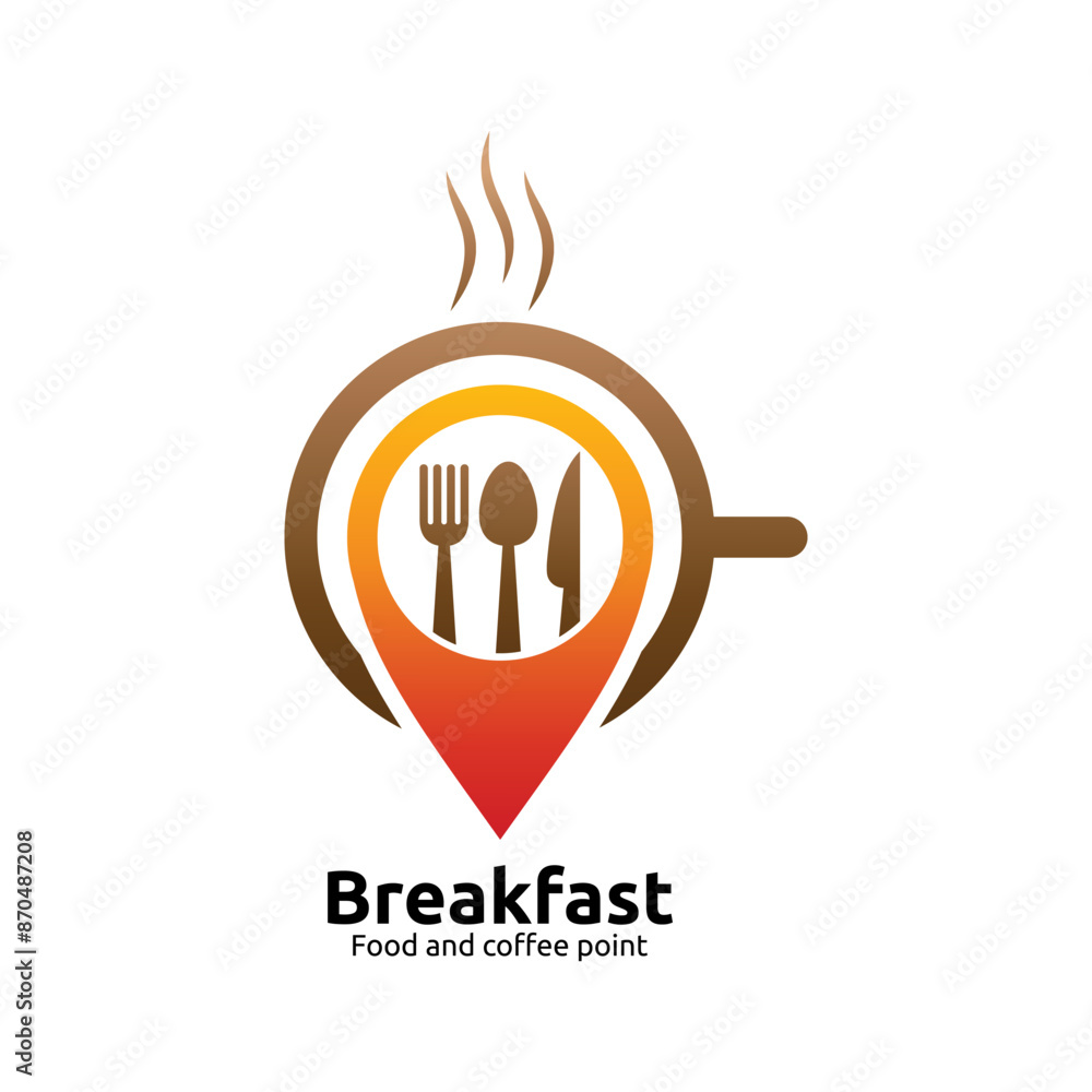 Fototapeta premium Breakfast time logo design template