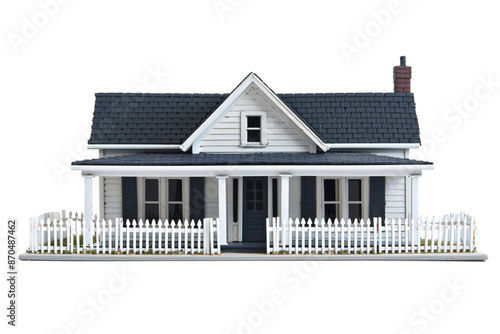 Obraz na płótnie a model of a house with a white picket fence w salonie