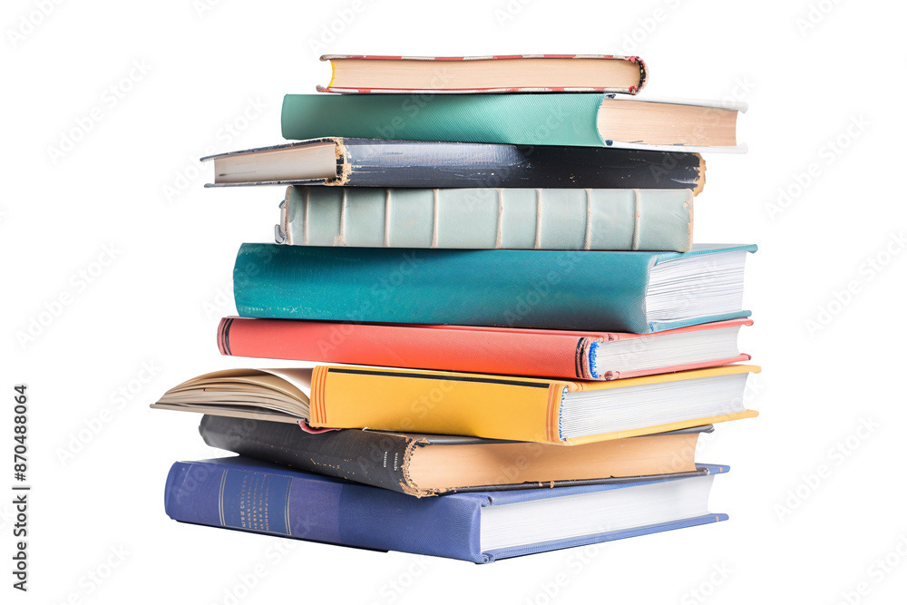 a stack of books with a white background a stack of books with a white background