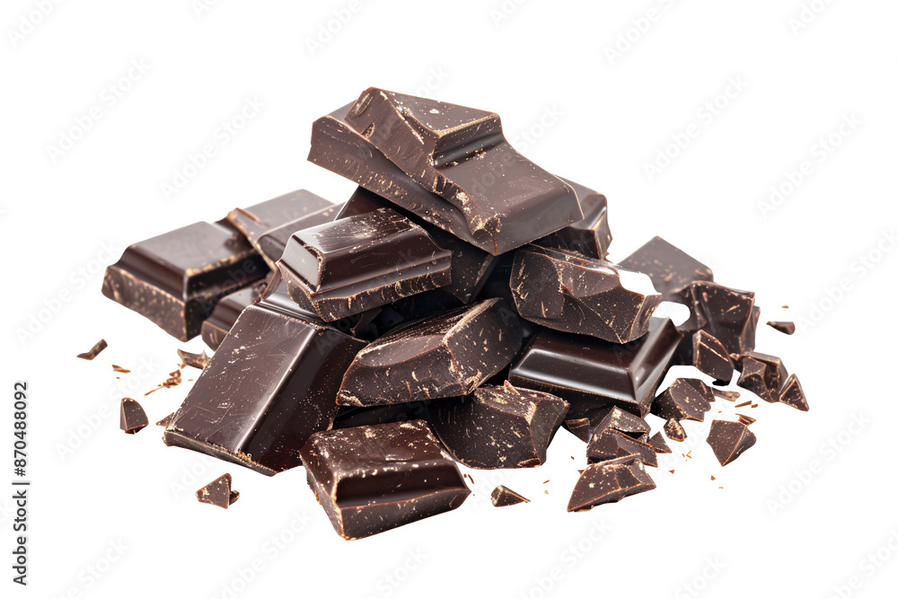 a pile of chocolate pieces