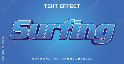 Surfing editable text effect