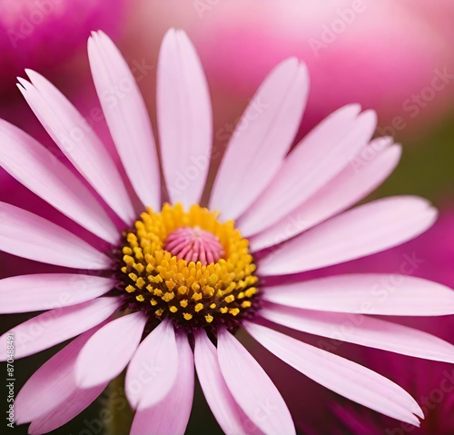 pink daisy flower, macro, purple, flowers, flora, spring, plant, petals, beauty, petal, yellow, garden, summer