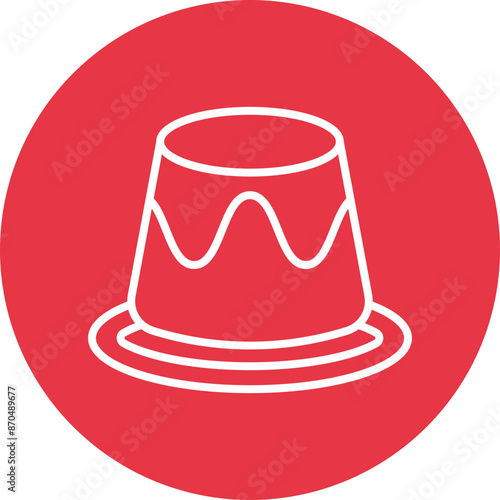 Pudding line circle icon