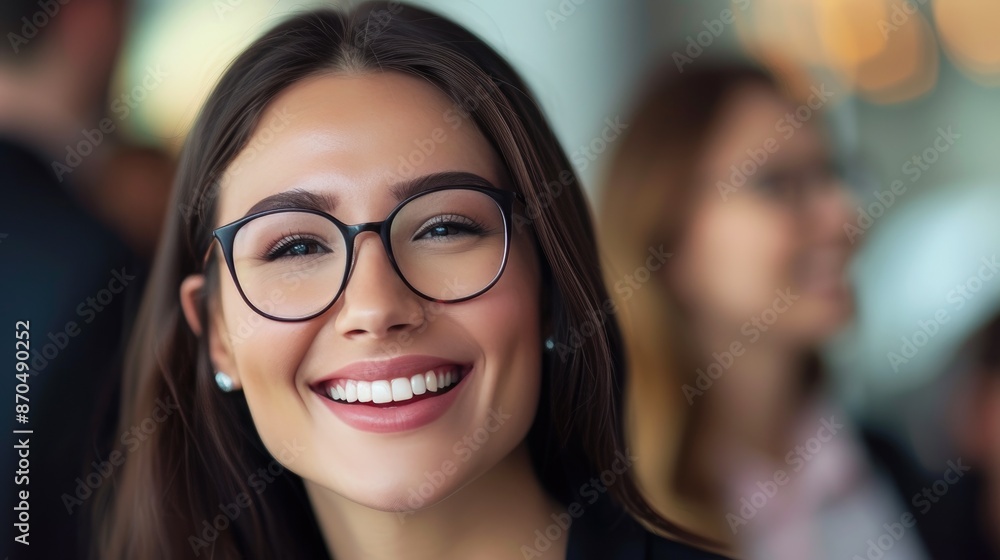 Businesswoman with Natural Charm in Office Setting Businesswoman with Natural Charm in Office Setting