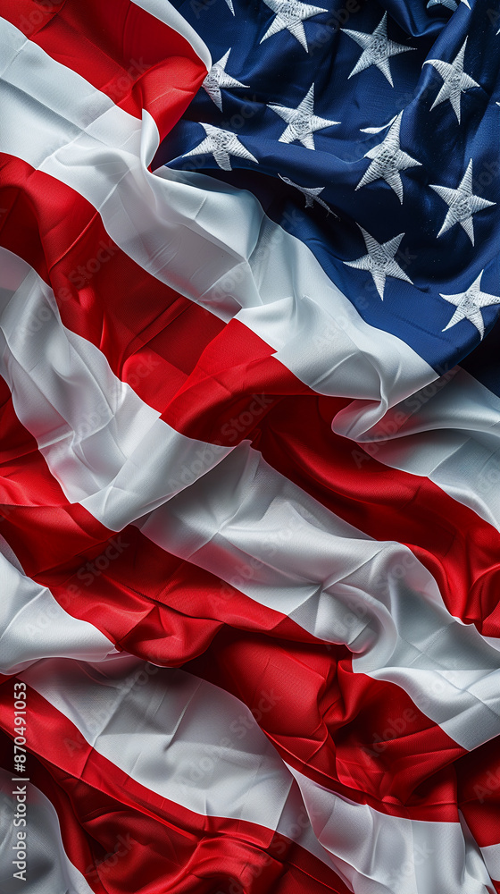 USA Memorial Day, Independence Day, Closed for Holidays. Banner Copy Space, American Flag